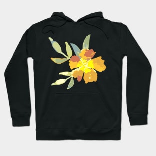 Citrus Yellow and Terracotta floral Hoodie